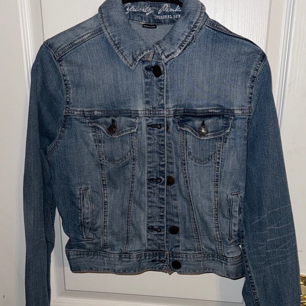 Celebrity Pink Blue Jean Jacket
